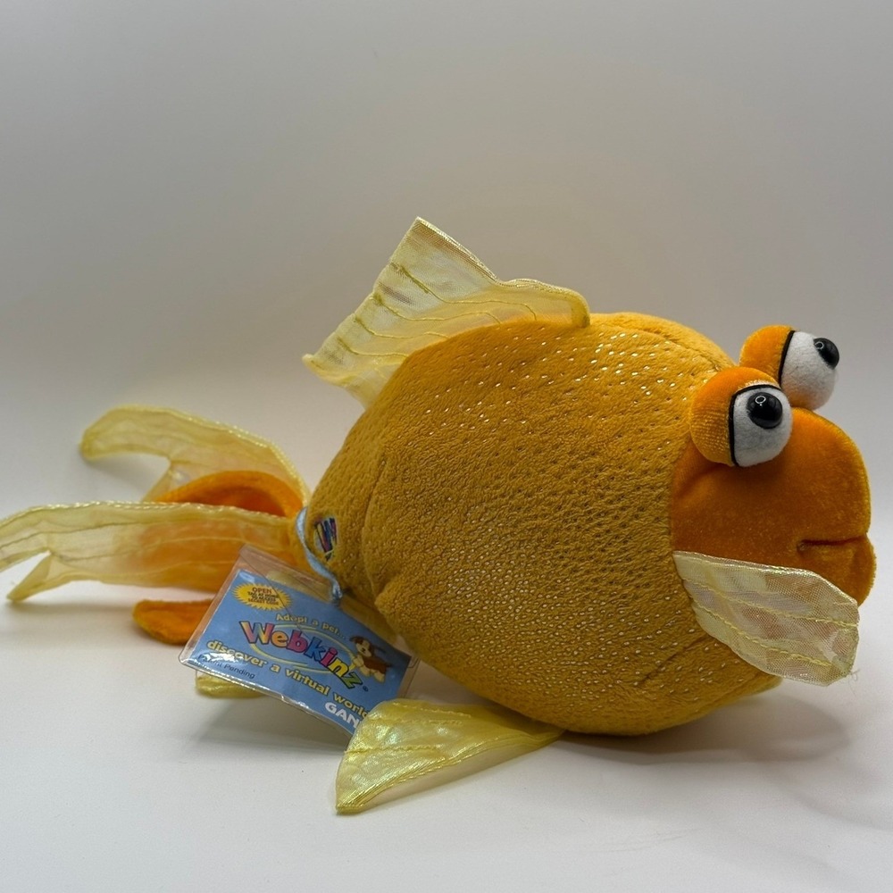 Ganz Webkinz Fantail Goldfish Orange Plush Stuffed Animal HM218 NWT